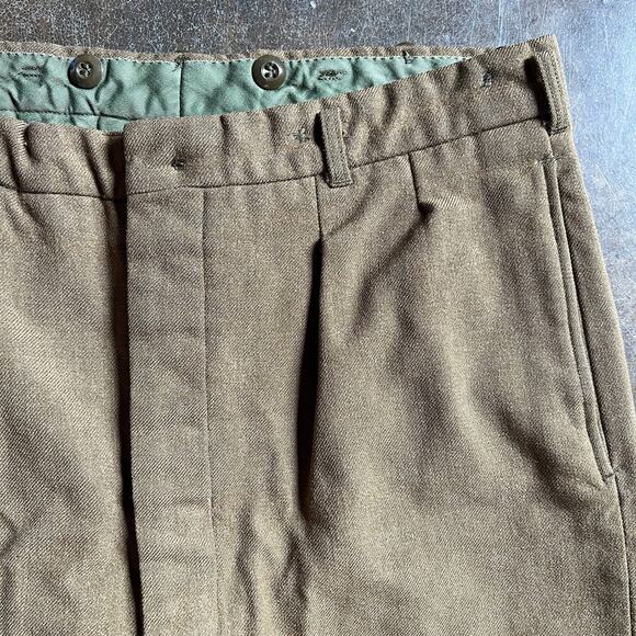 VTG 60s Australian Army Military Wool Pants Conway Brothers Adelaide Mens 35R - Picture 1 of 7